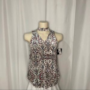BY&BY: Velvet floral sleeveless blouse size m NWT